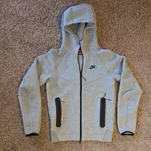 Nike Tech Light Gray Hoodie with Black Details